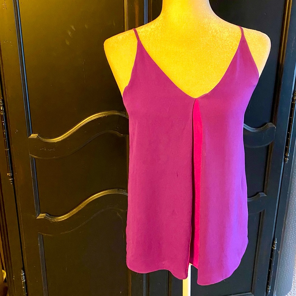 alice + olivia Silk Strappy Top - Purple